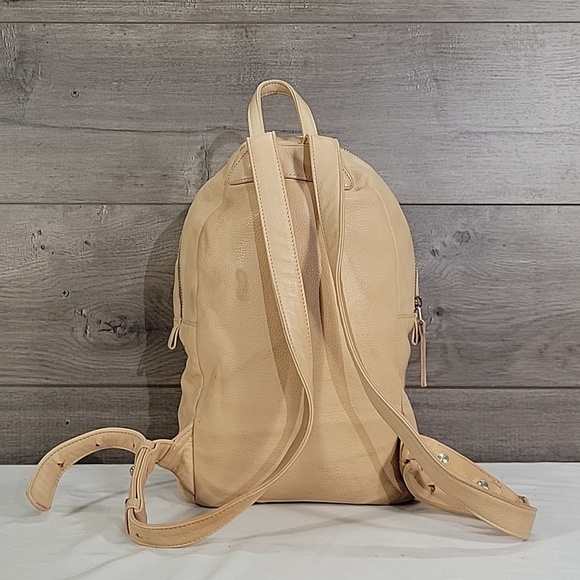 BAGGU Beige Leather Backpack Shoulder Bag Tote Handbag Purse main image 12